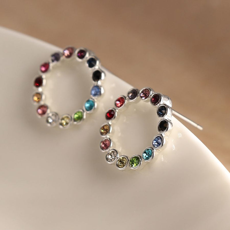Circle & Rainbow Earrings