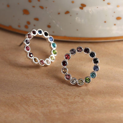 Circle & Rainbow Earrings