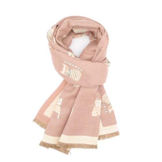 Pink Cats Winter Scarf