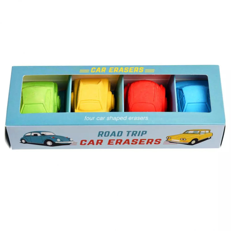 Set Of Four Road Trip Car Erasers