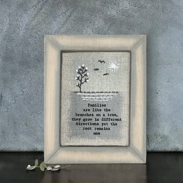 Families Are Branches Embroidered Box Frame