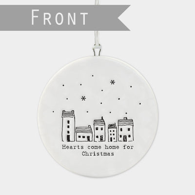Hearts Come Home For Christmas Flat Bauble