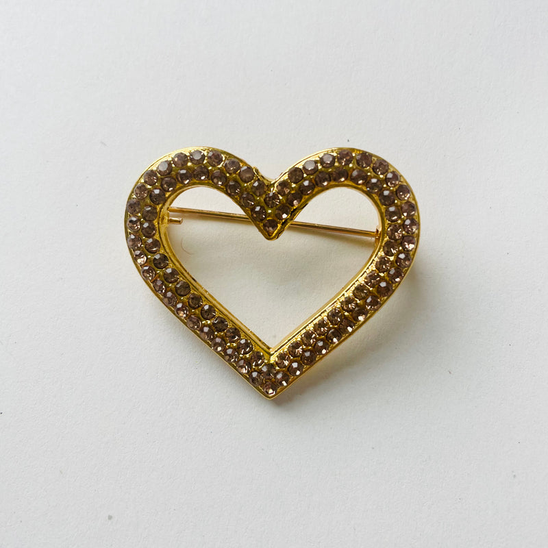 Heart Brooch Gold