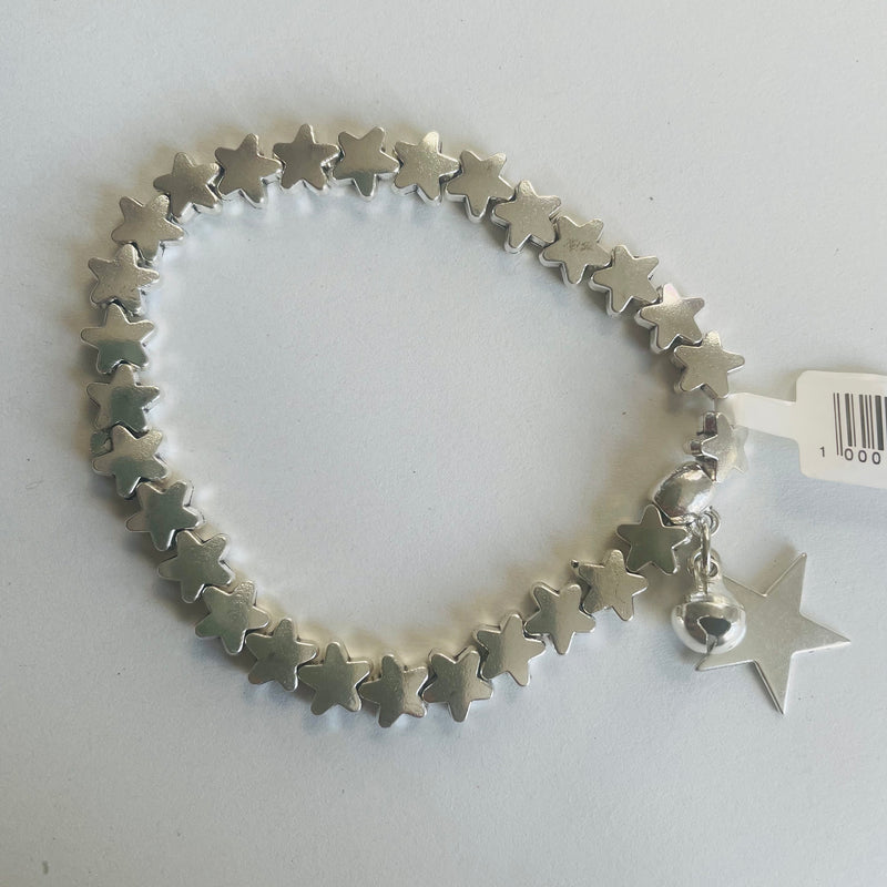 Silver Multi Star Elastic Bracelet