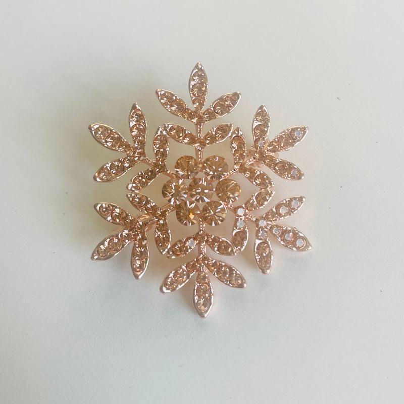 Rose Gold Snowflake Brooch