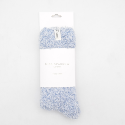 Fuzzy Sky Blue Winter Socks
