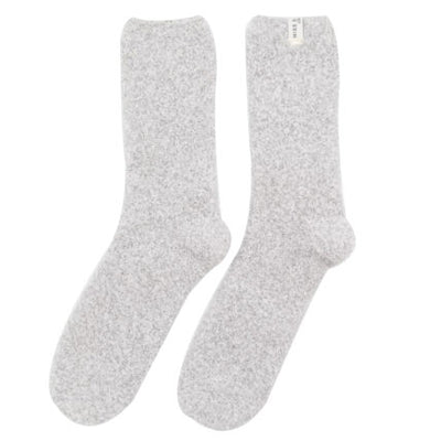 Fuzzy Silver Winter Socks