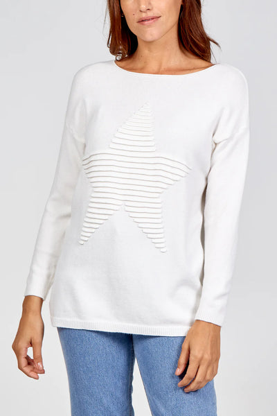 Fiona Ribbed Star Jumper - More Colours Available