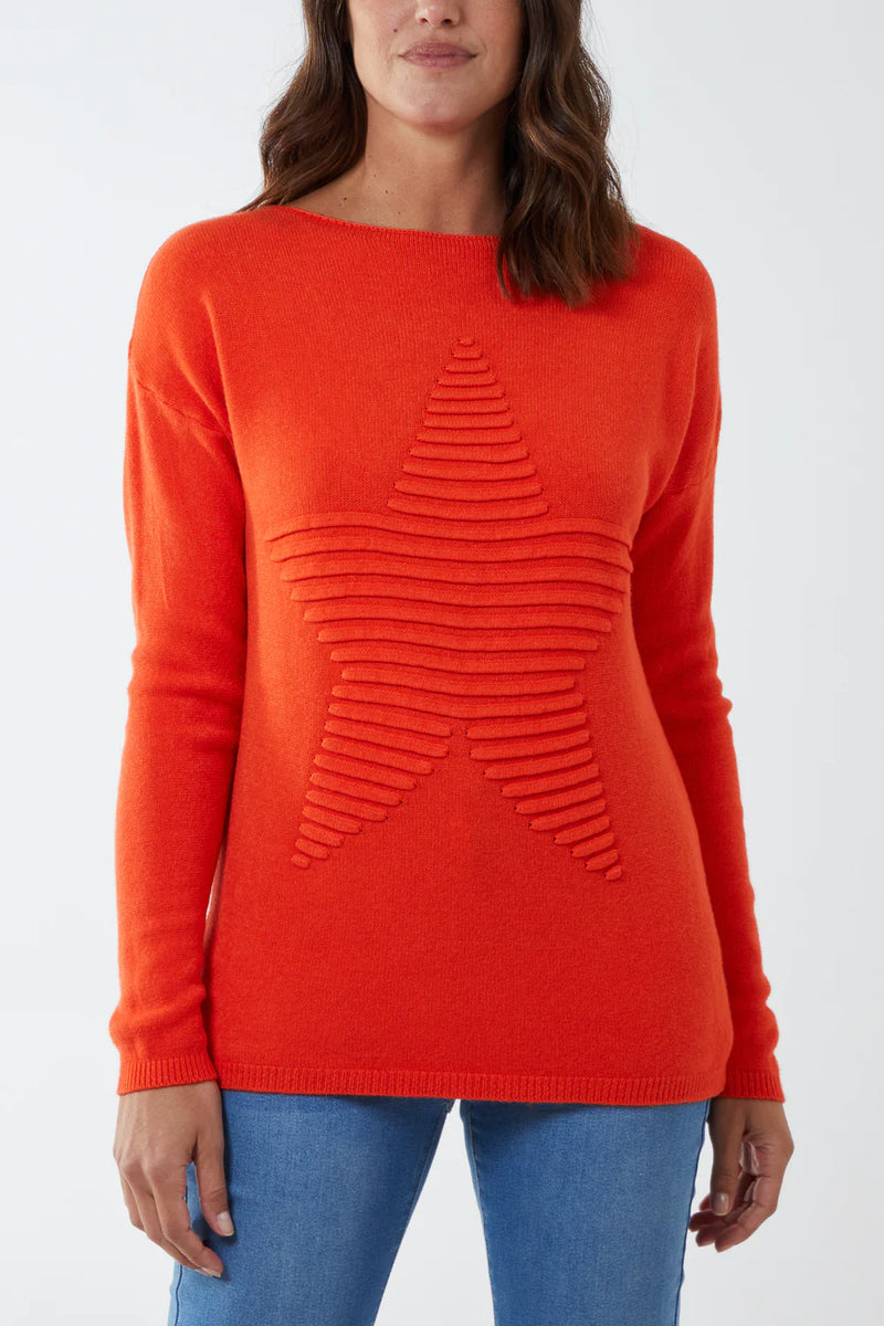 Fiona Ribbed Star Jumper - More Colours Available