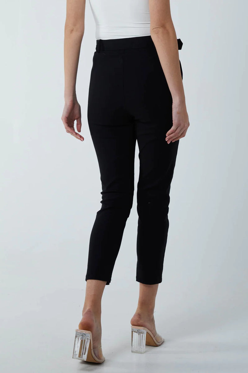 Maddi Pin Tuck Belted Capri Trousers - More Colours Available