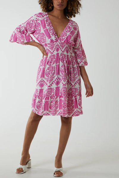 Alison Baroque Elastic Mini Dress - More Colours Available