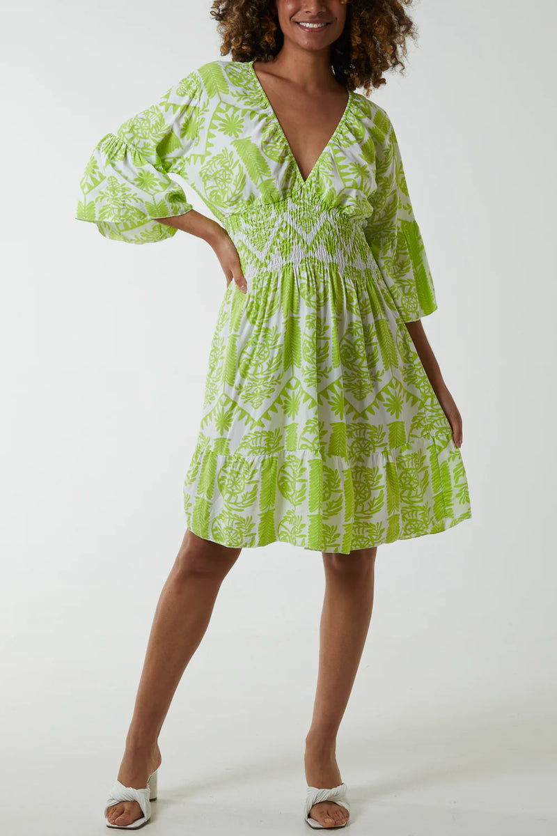 Alison Baroque Elastic Mini Dress - More Colours Available