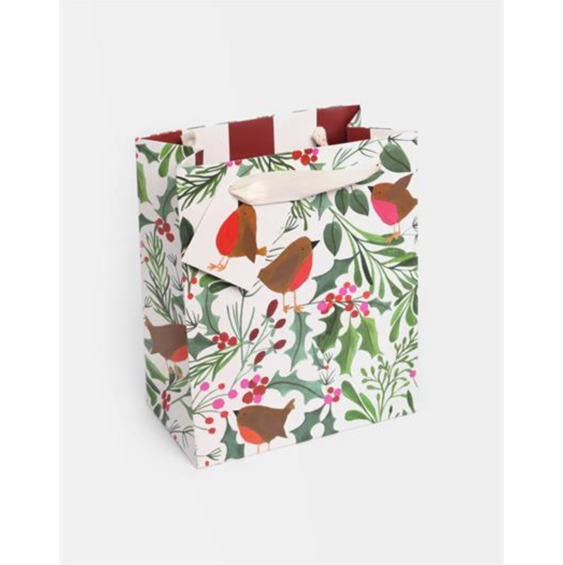 Robins in Foliage Medium Gift Bag