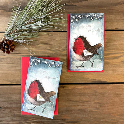Christmas Robin Thank You Cards