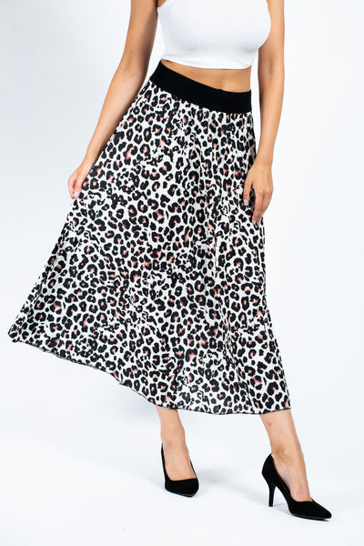 Marley Leopard Pleated Skirt