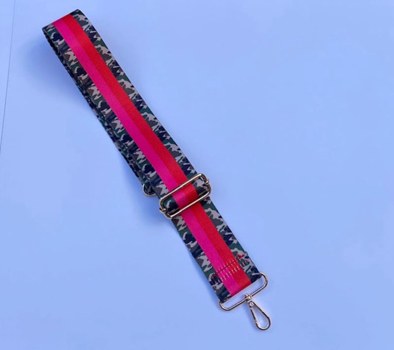 Red & Pink Camo Bag Strap