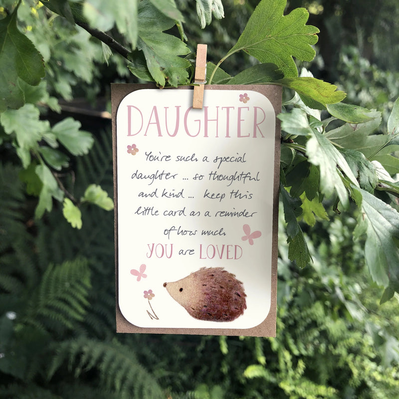 Daughter Hedgehog Keepsake Card