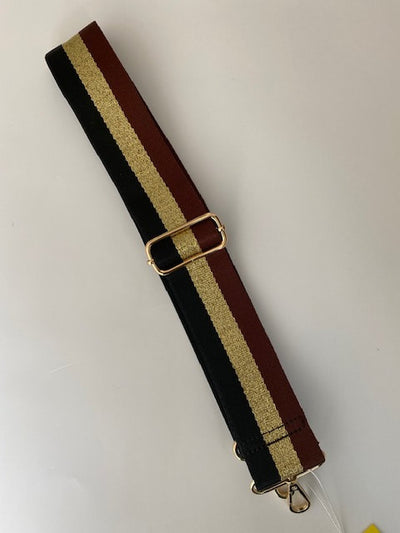 Black/Gold/Burgandy Stripe Bag Strap