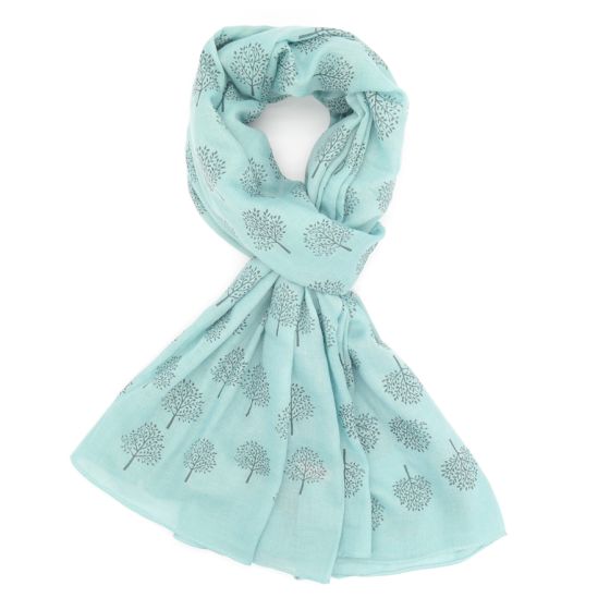 Duck Egg Blue Mulberry Trees Scarf