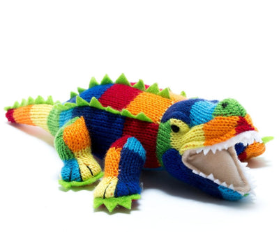 Best Years Multi Coloured Knitted Crocodile Rattle