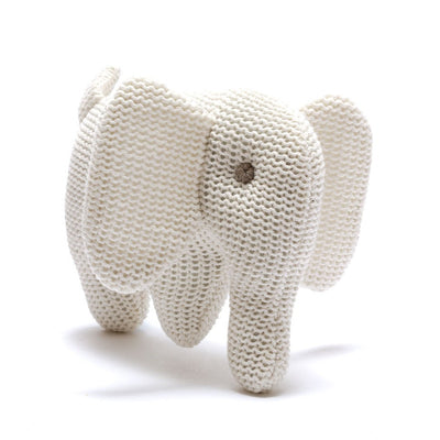 Best Years White Cotton Elephant Rattle