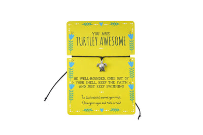 'You are Turtley Awesome' Turtle Wish Bracelet