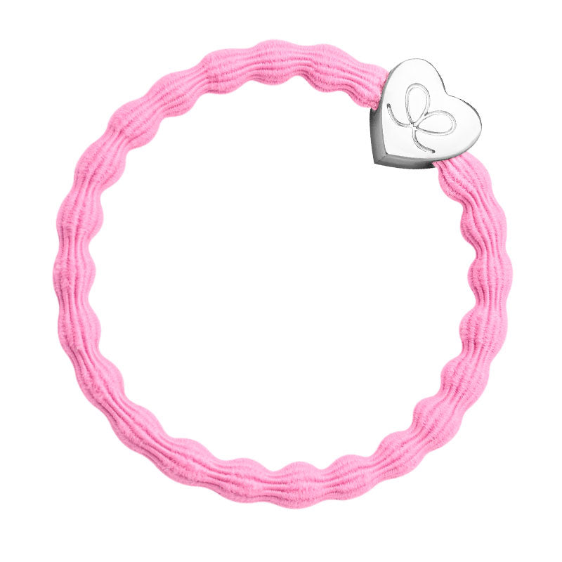 Neon Pink Silver Heart Hairband
