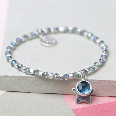 Star & Crystal Blue Bracelet