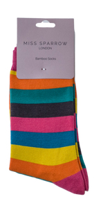 Thick Stripes Bright Bamboo Socks
