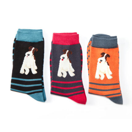 Terrier Stripes Orange Bamboo Socks
