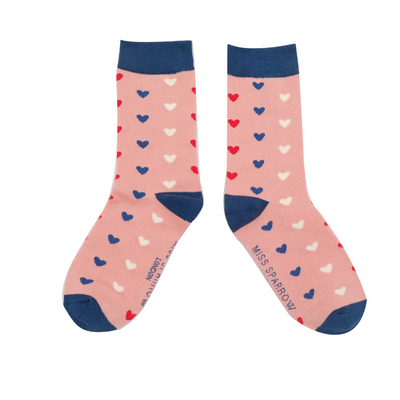 Girls Little Hearts Bamboo Socks