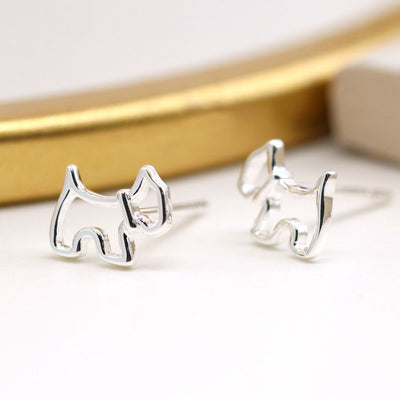 Sterling Silver Dog Earrings