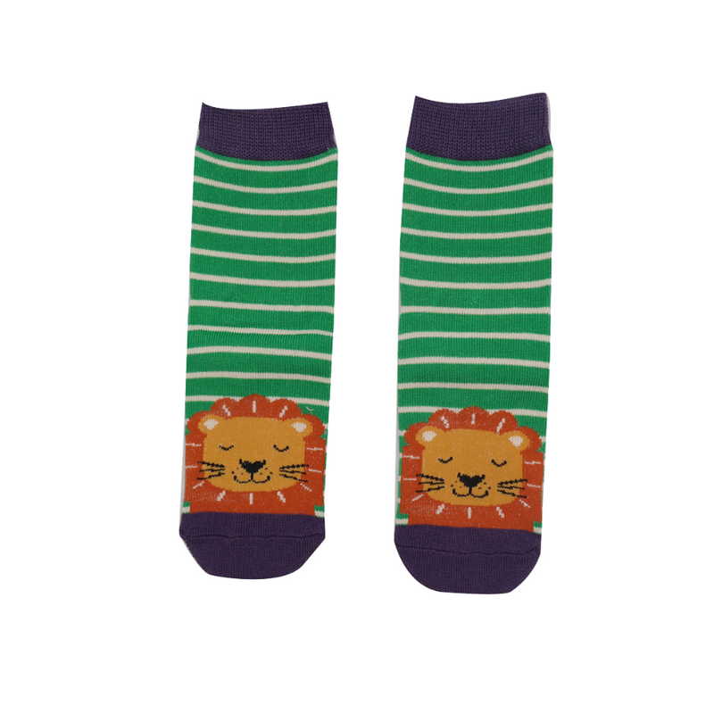 Boys Lion Green Bamboo Socks