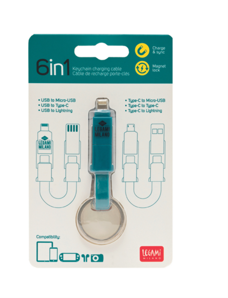 Keychain Charging Cable 6-in-1