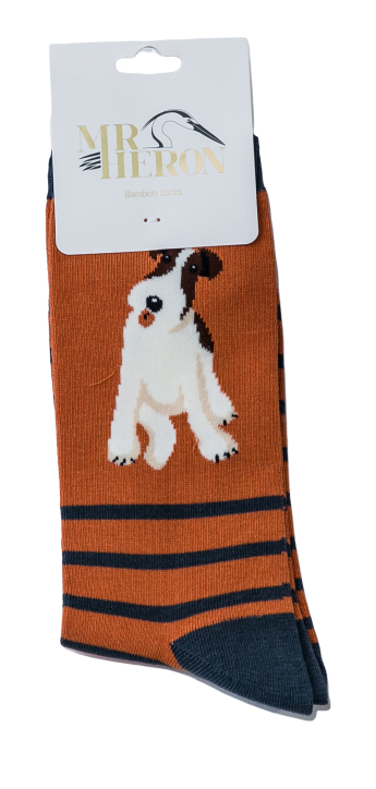 Terrier Stripes Orange Bamboo Socks