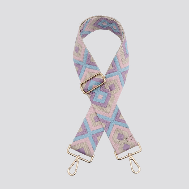 Embroidered Diamond Bag Strap Lilac