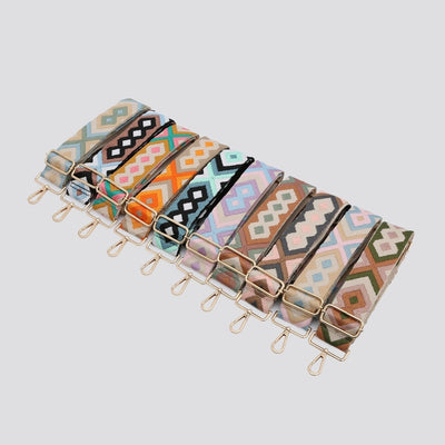 Embroidered Diamond Bag Strap Khaki