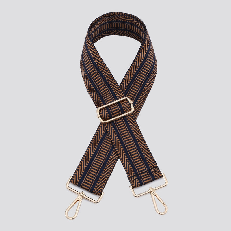 Navy Patterned Bag Strap