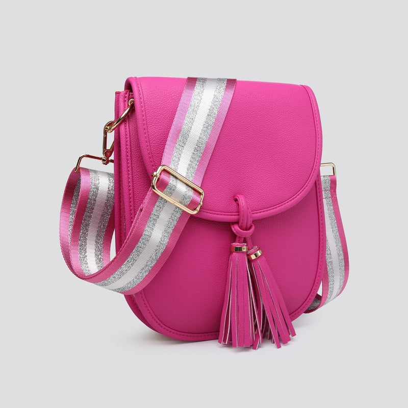 Fuchsia Satchel Bag With Strap