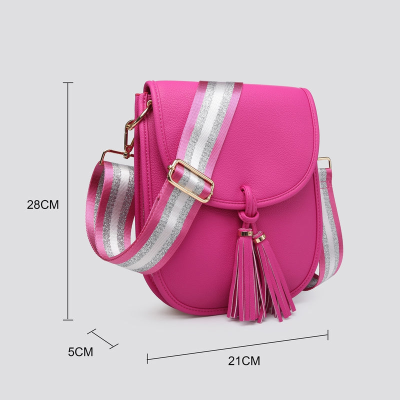 Fuchsia Satchel Bag With Strap