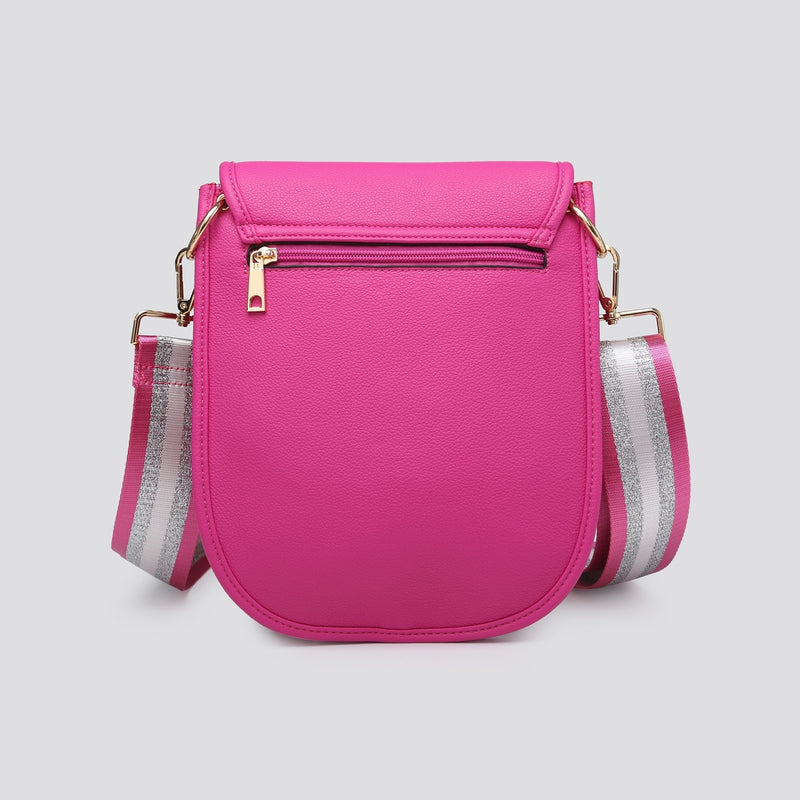 Fuchsia Satchel Bag With Strap