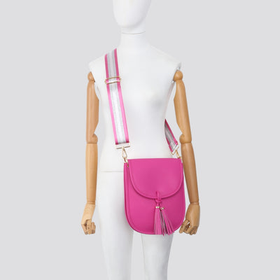 Fuchsia Satchel Bag With Strap
