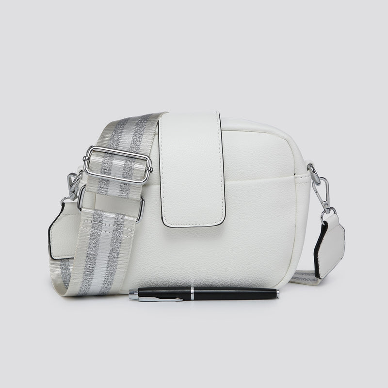 Small White Camera Bag & Matching Strap