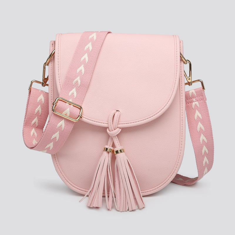 Pink Satchel Bag With Strap