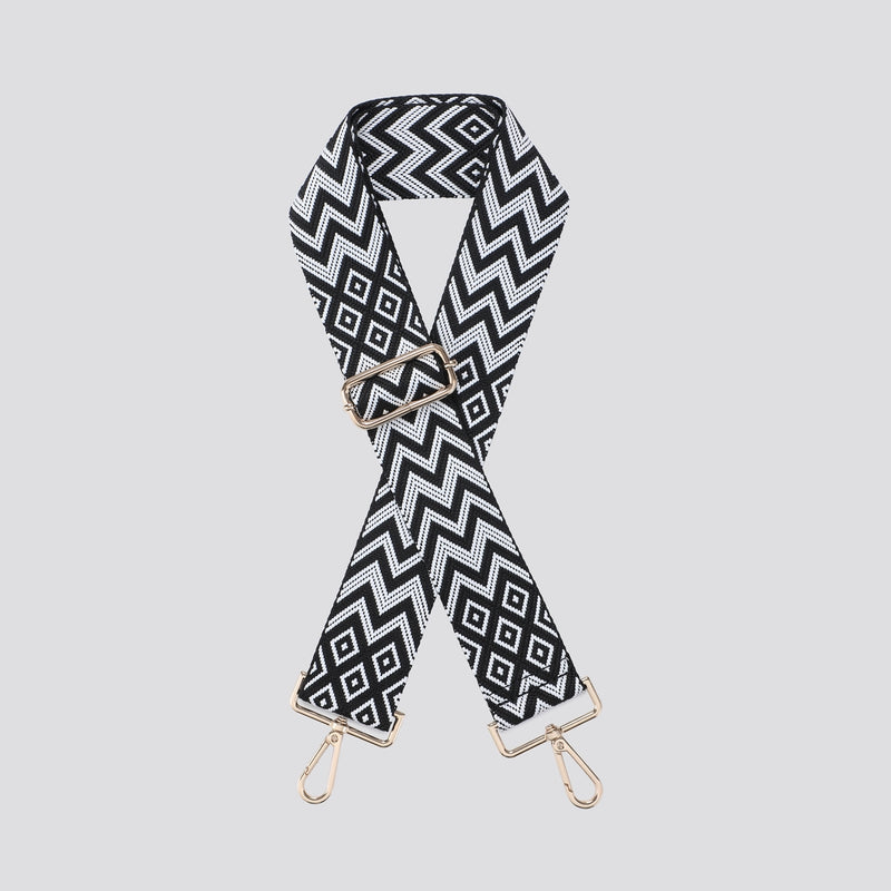 Black & White Zig Zag Bag Strap