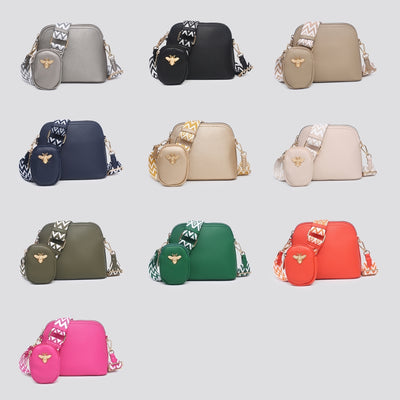 Navy Bee Crossbody Bag, Purse & Matching Strap