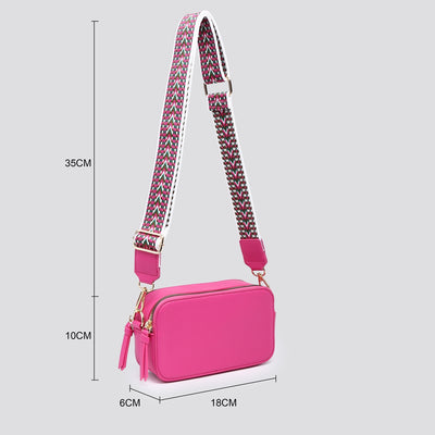 Small Double Zip Tassel Camera Bag Gold