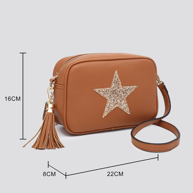 Glitter Star Navy Camera Bag