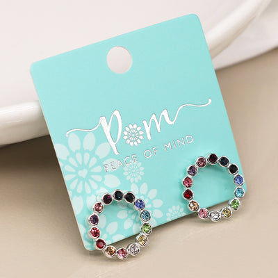 Silver Rainbow Crystal Earrings