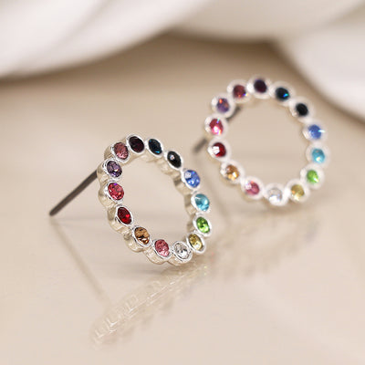 Circle & Rainbow Earrings